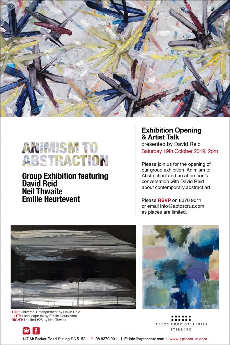Art Exhibition featuring Australian Abstract Artists David Reid, Neil Thwaite and Emilie Heurtevent